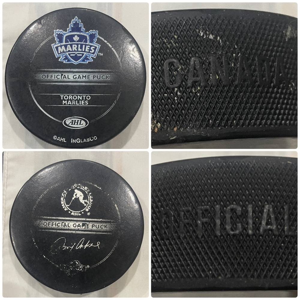 Toronto Marlies Official Black Game Puck - Signed